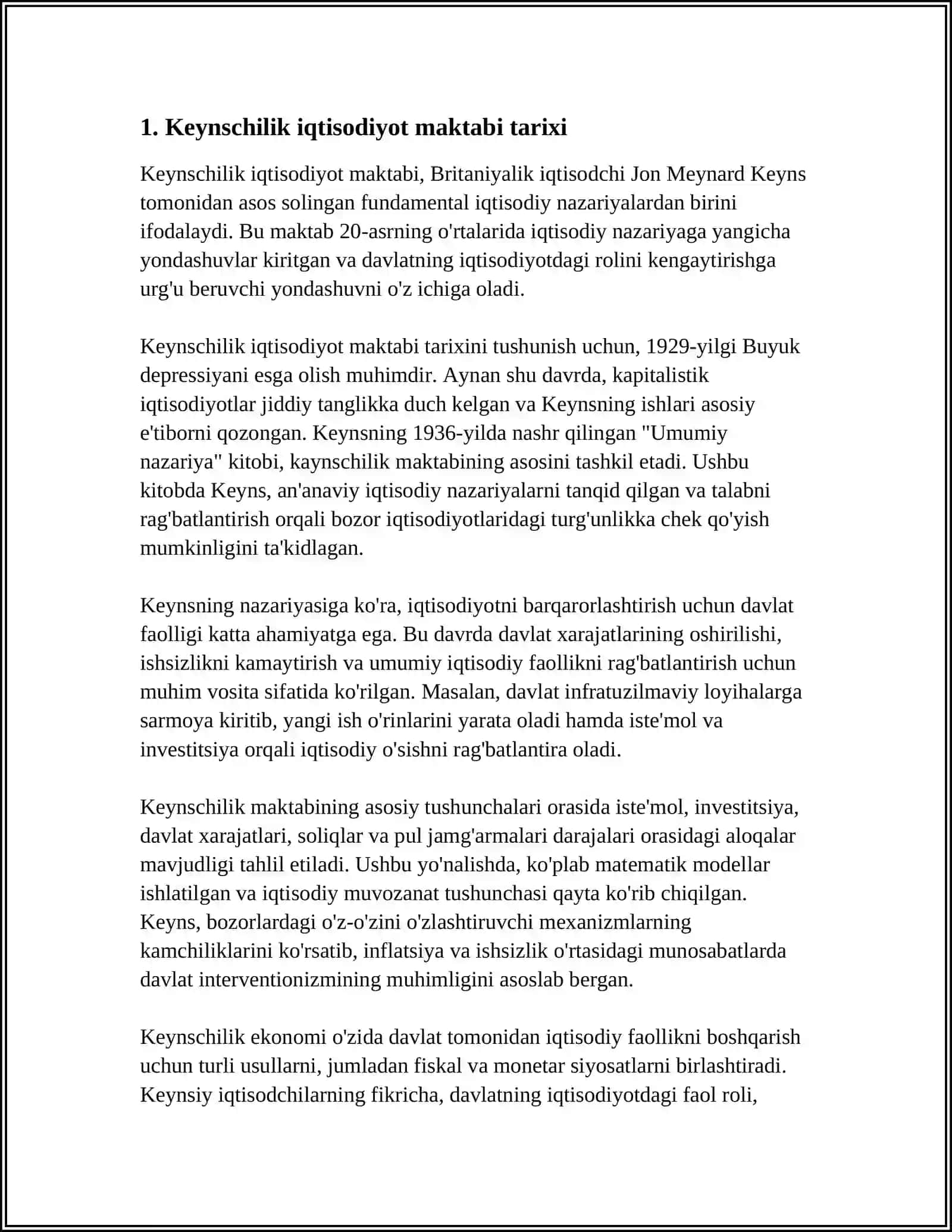 KEYNSCHILIK G‘OYALARI MAKROIQTISODIYOTGA YONDASHUVNI QANDAY O‘ZGARTIRDI 3