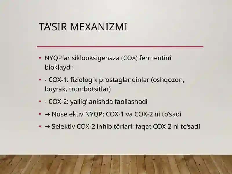 Nosteroid yallig‘lanishga qarshi preparatlar (NYQP) 3