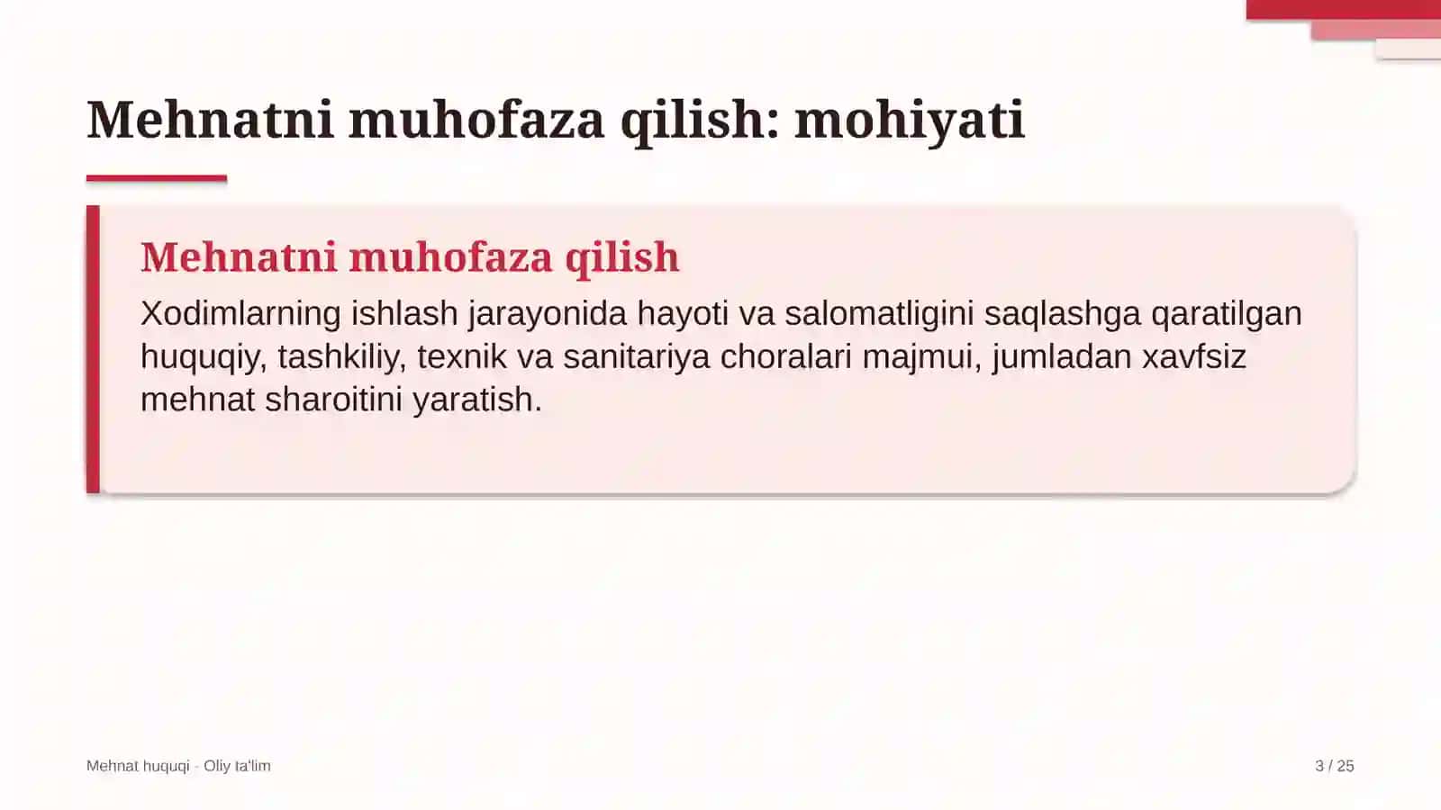 Mehdat huquqi · Oliy ta'lim 3