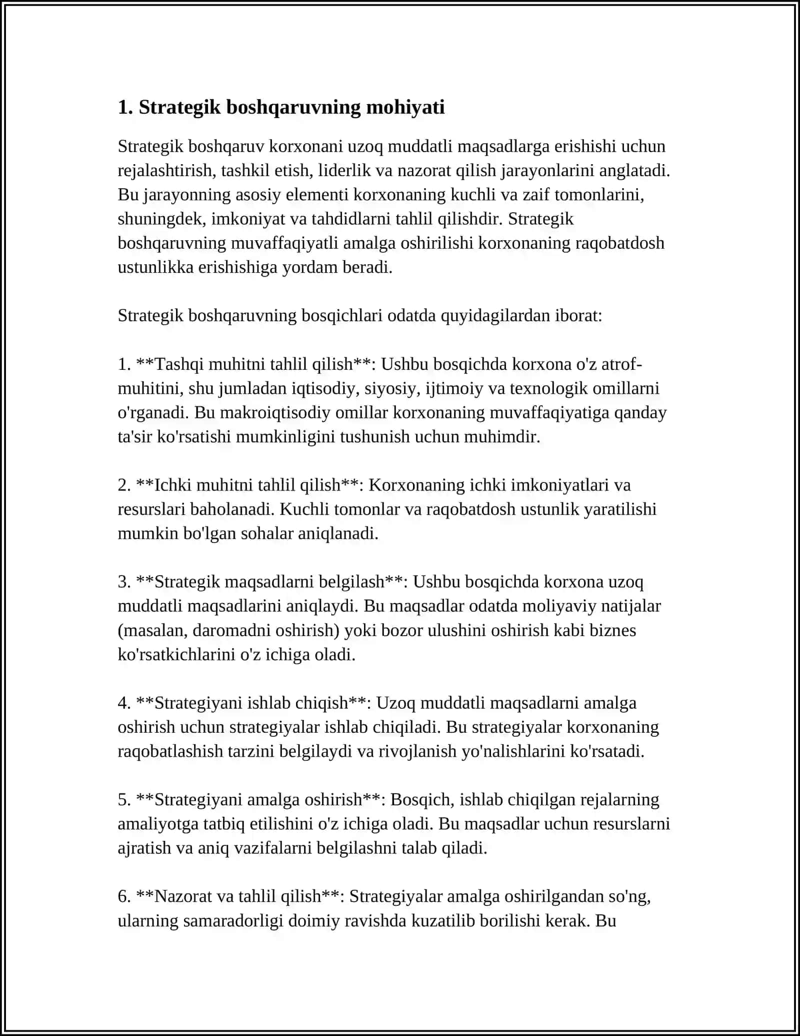 STRATEGIK BOSHQARUV VA UNING ASOSIY VAZIFALARI 3
