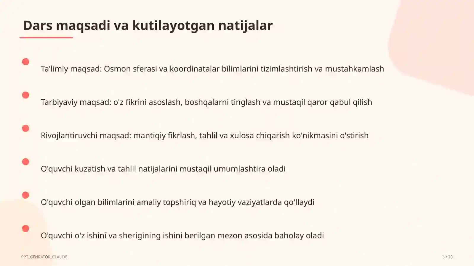 Osmon sferasi va koordinatalar (10-sinf) 3
