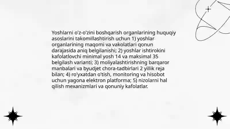 Yoshlarni õz-õzini boshqarish organlari faoliyatini rivojlantirish 3