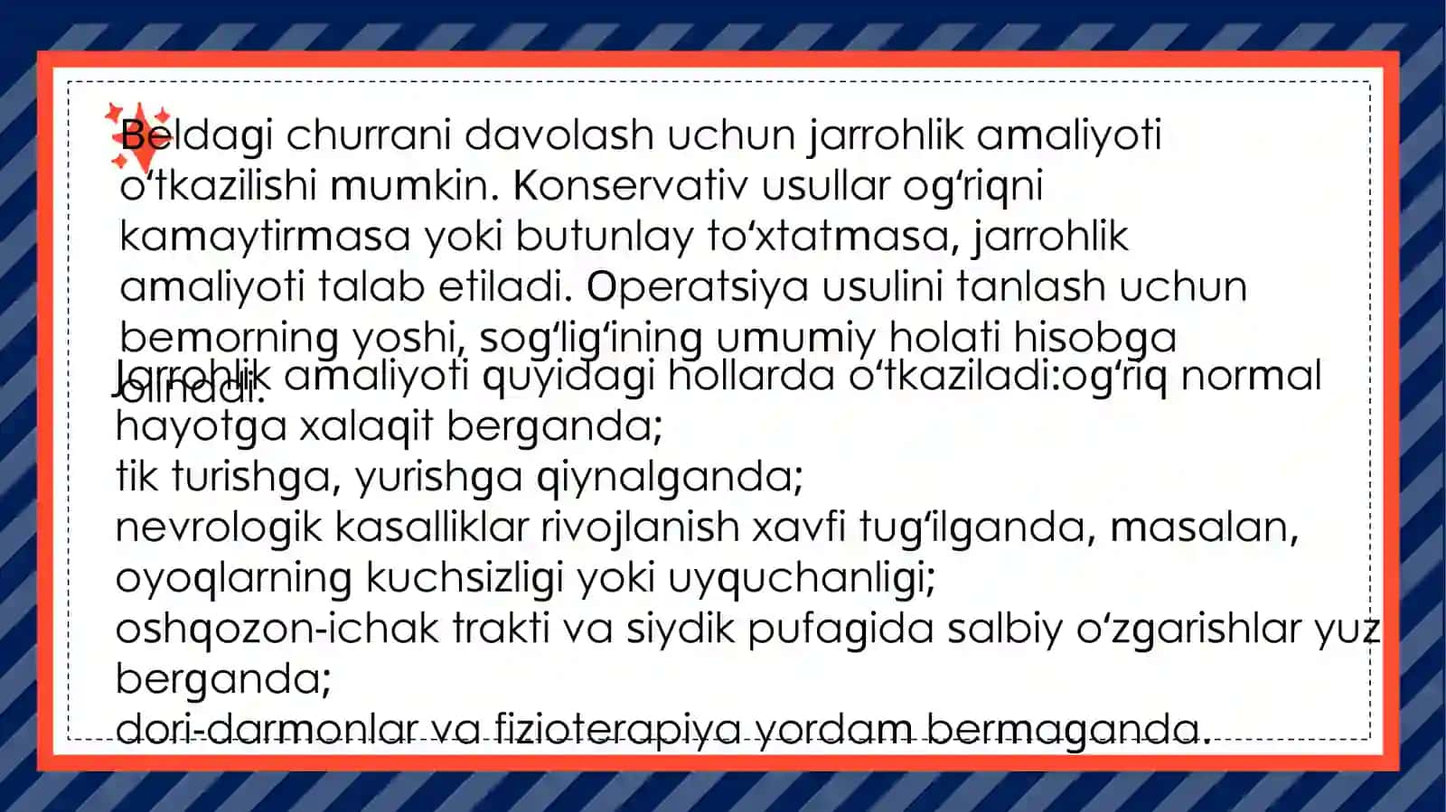 Bel sohasidagi operatsiyalar 3