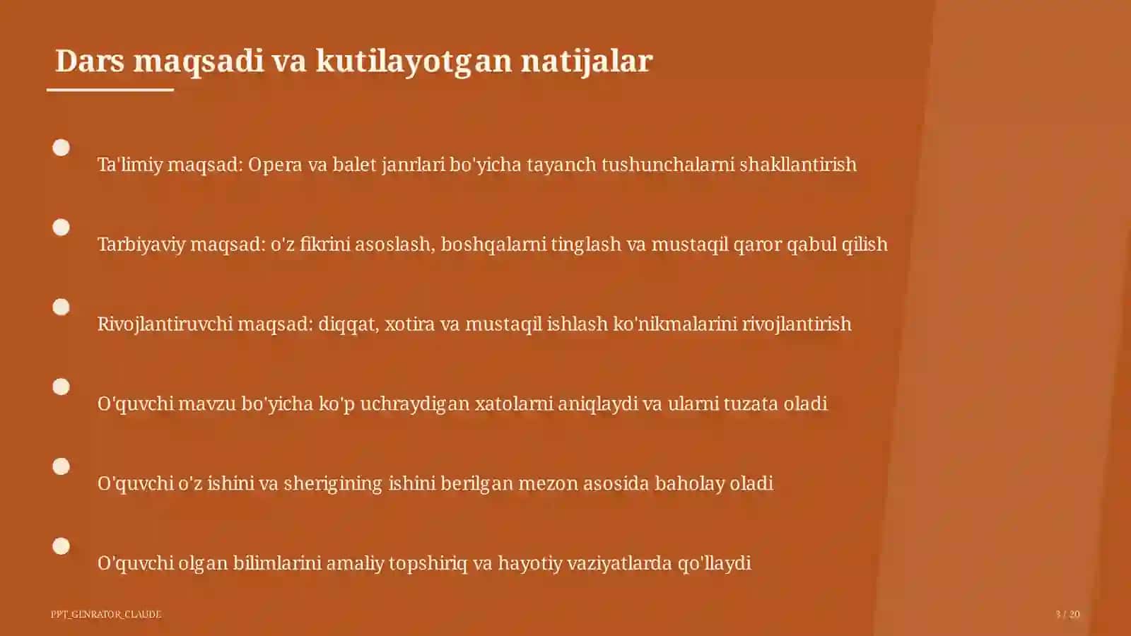 Tasviriy san'at va musiqa (1–7) — ochiq dars uchun 3