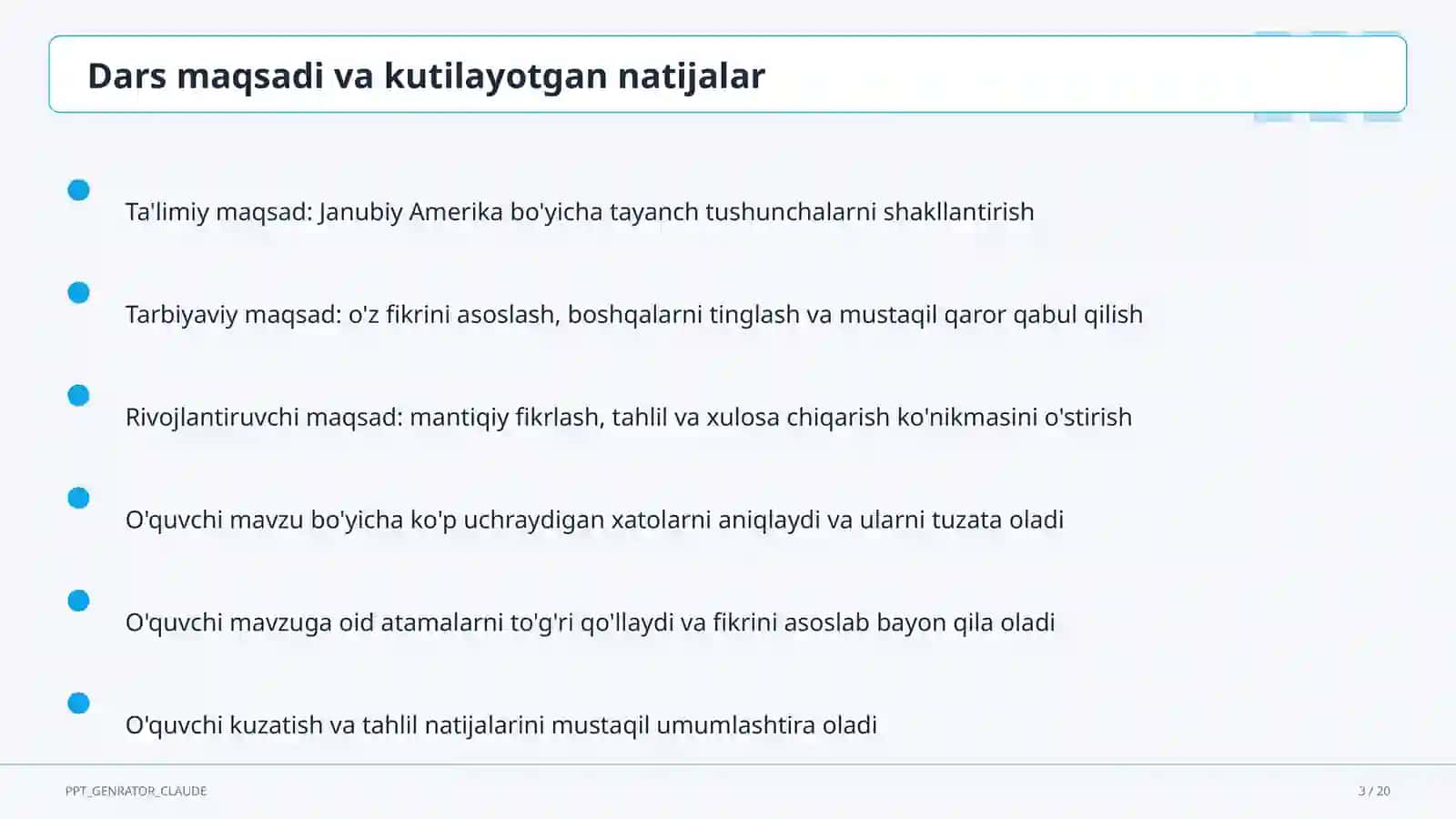 Janubiy Amerika (7-sinf) 3