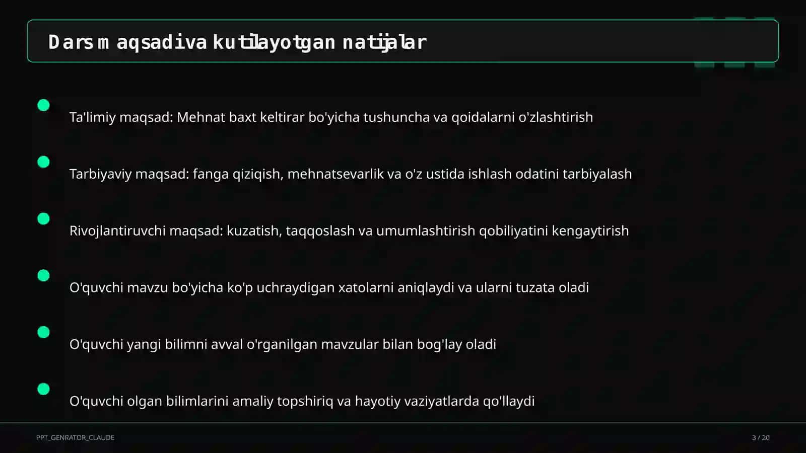 Mehnat baxt keltirar (3-sinf) 3
