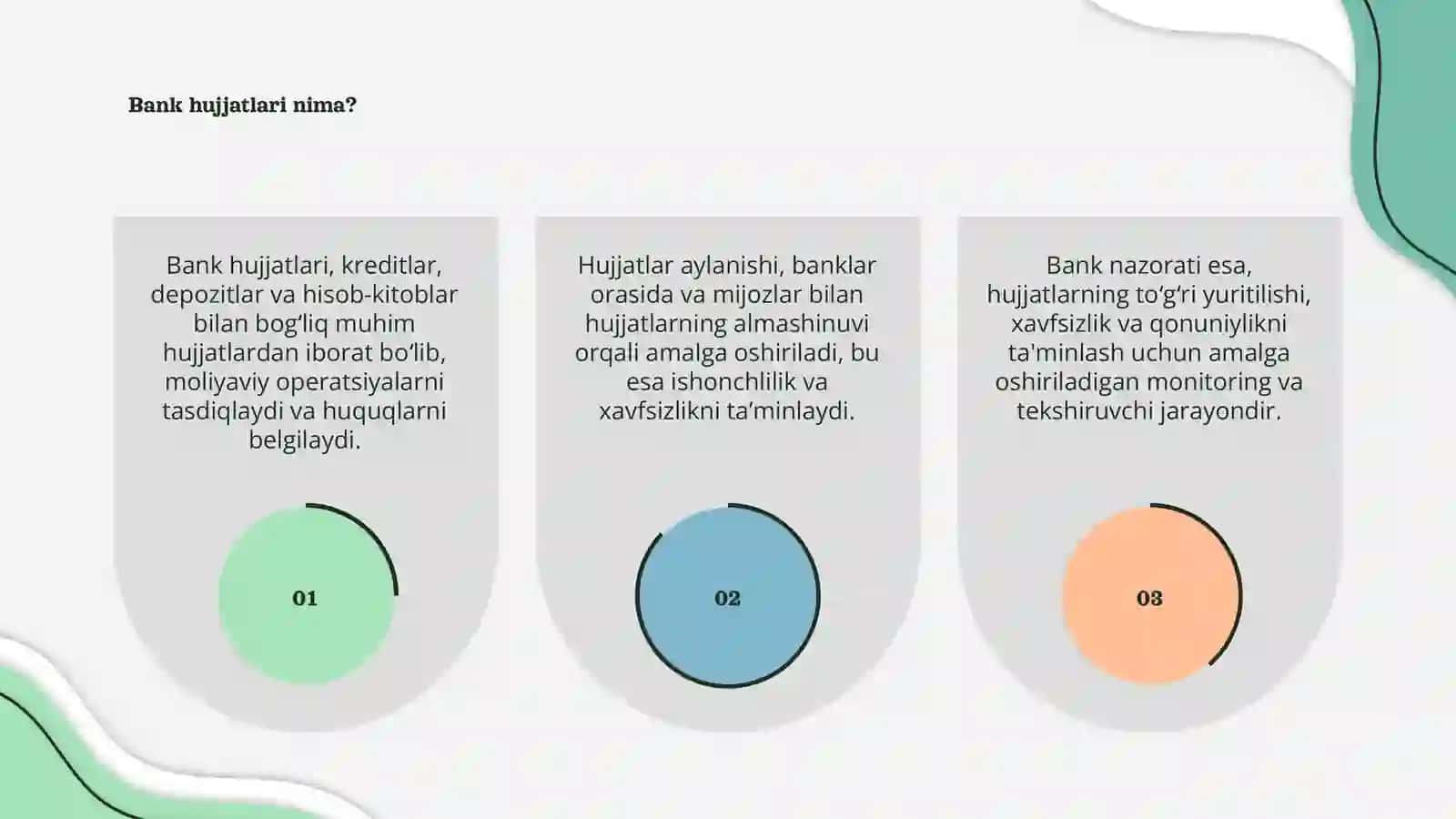 Bank hujjatlari va hujjatlar aylanishi va bank nazorati 3