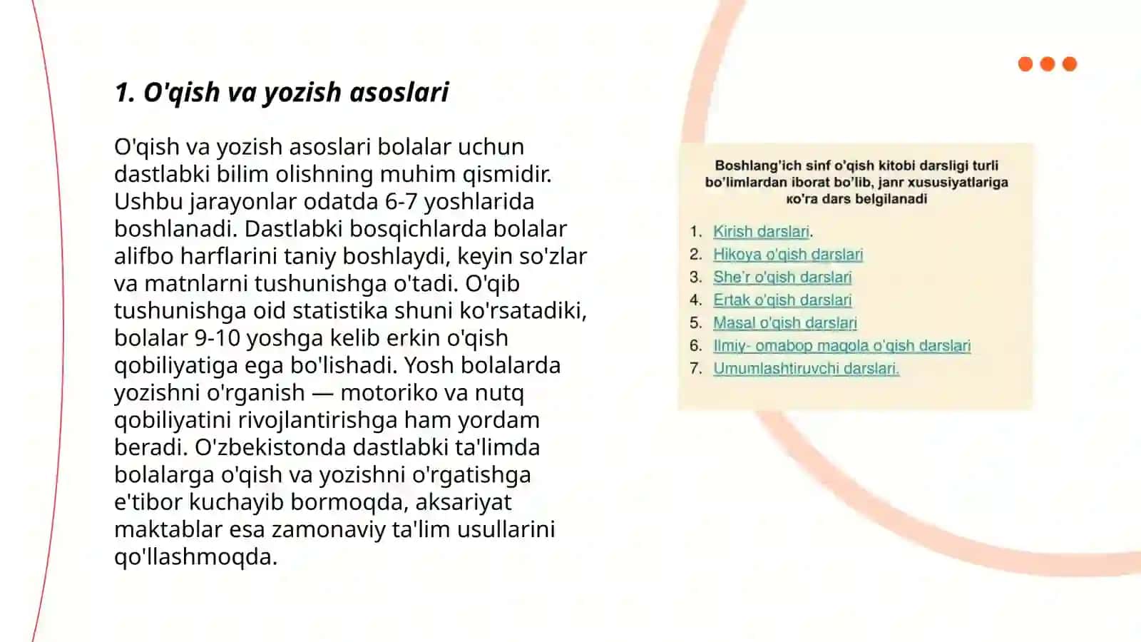 Boshlang'ich sinflarda matn ustida ishlash metodikasi 3