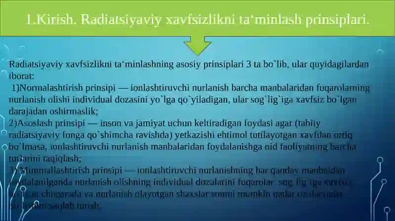 Radiatsiyaviy xavfsizlikning asosiy prinsiplari 3