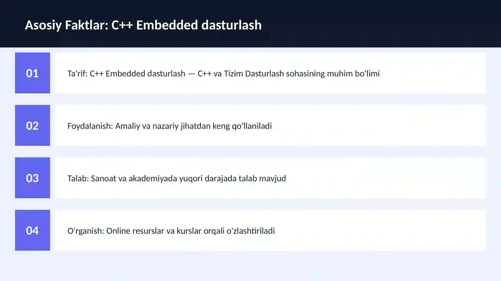 C++ Embedded dasturlash 3