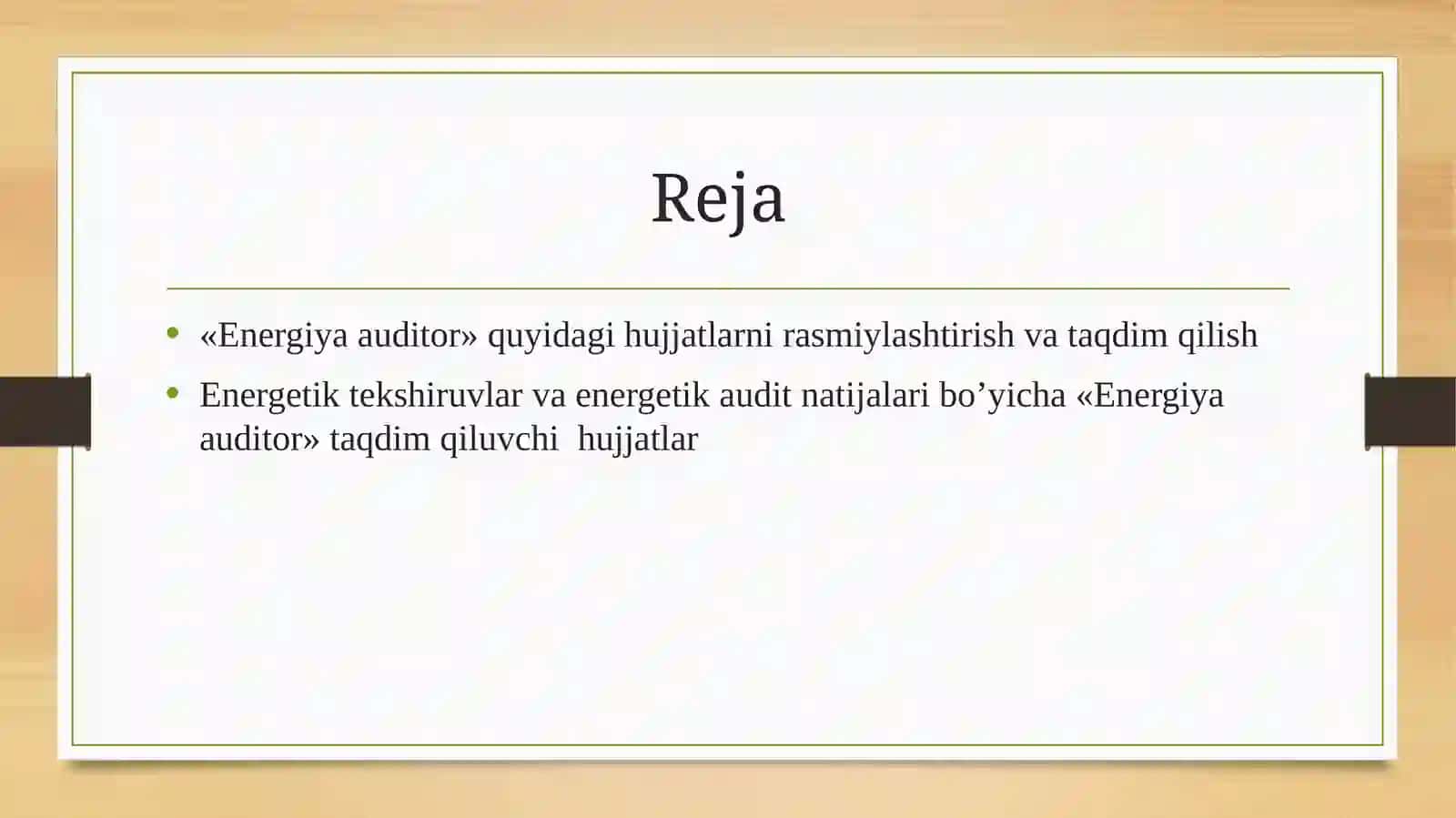 Energetik tekshiruvlar va energetik audit natijalarini Rasmiylashtirish 3