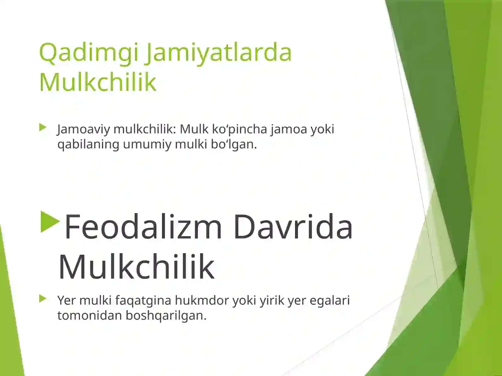 Mulk Huquqlari Nazariyasi va Mulkchilik Shakllarining Rivojlanish Evolyutsiyasi 3
