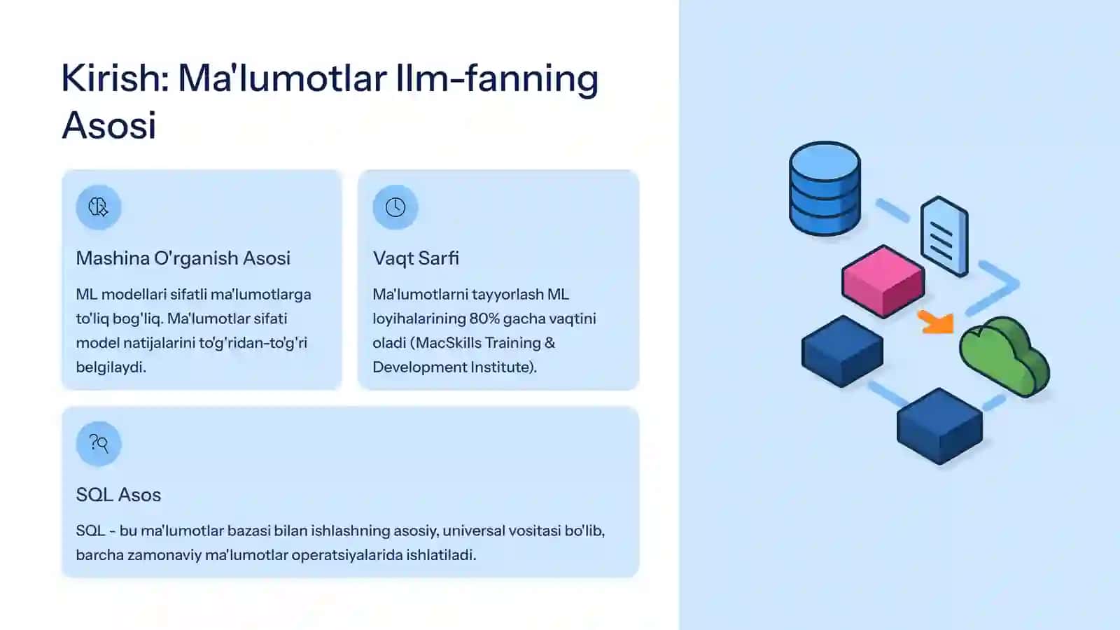 Machine Learning uchun SQL: Ma'lumotlarni Tayyorlash 3