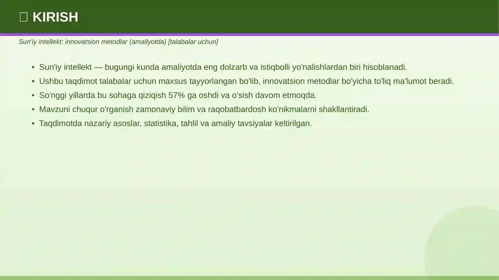 Sun'iy intellekt: innovatsion metodlar 3