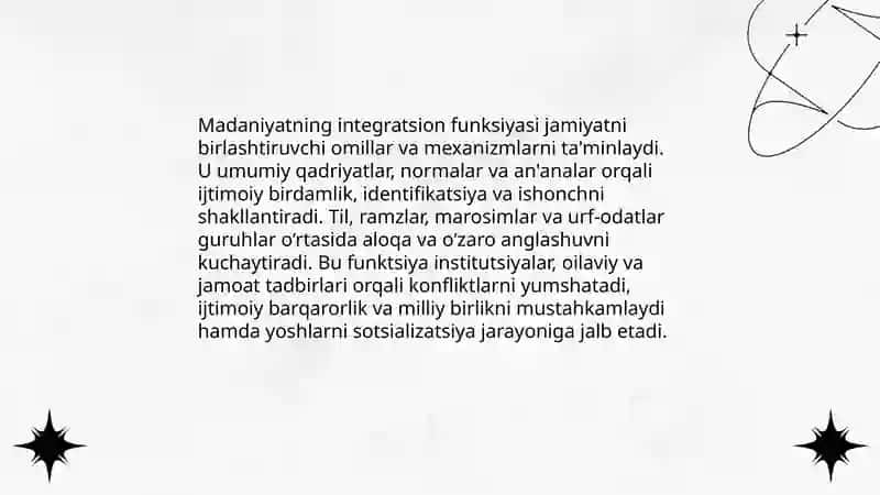 Madaniyat funksiyalari 3