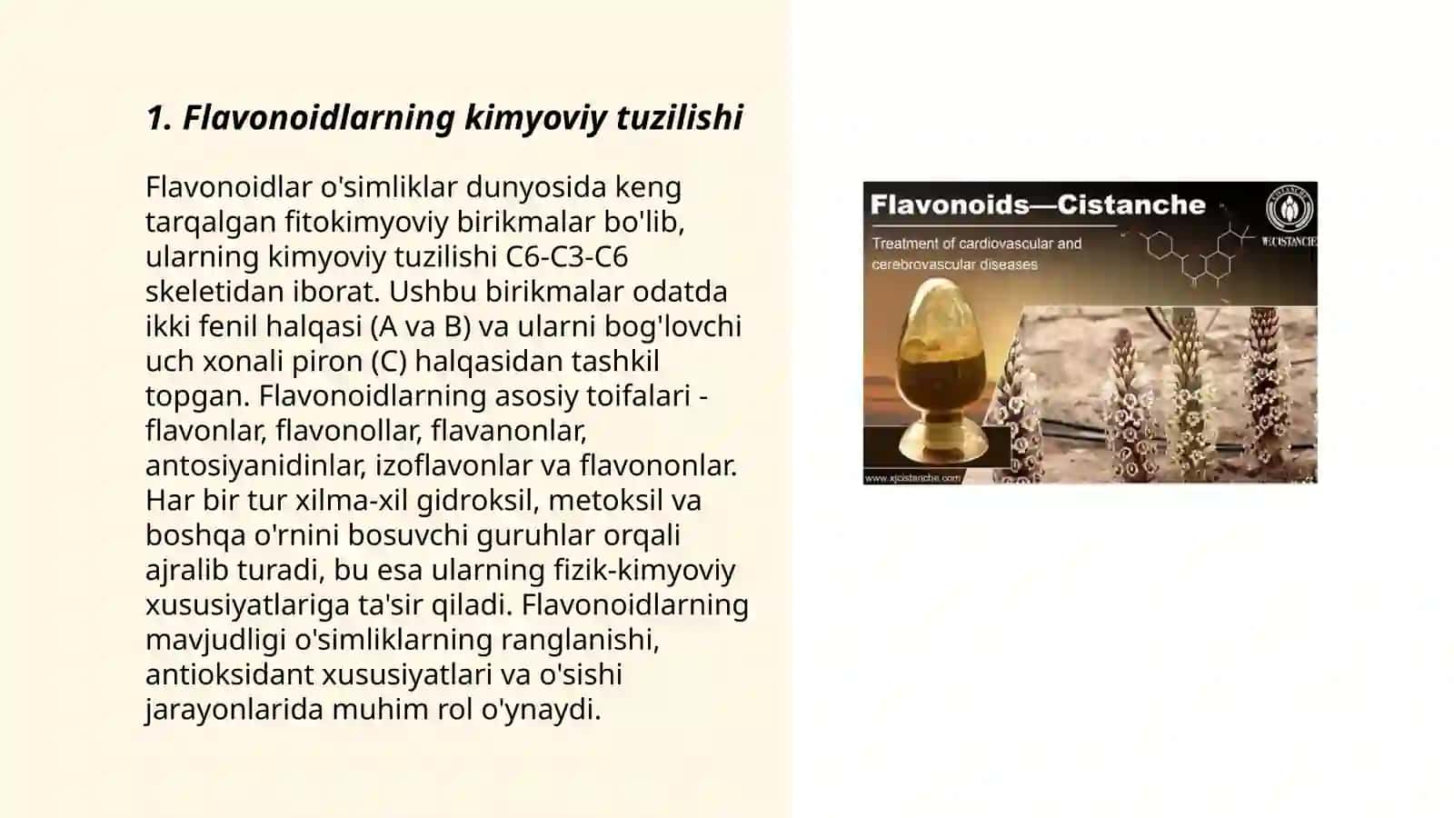 Flavonoid moddalarining asosiy xususiyatlari haqida 3