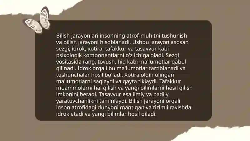 Bilish jarayonlarini tekshirish metodikalarini o'rganish va qo'llash usullari.Kreativlik.Kreativlikka xos xususiyatlar. 3