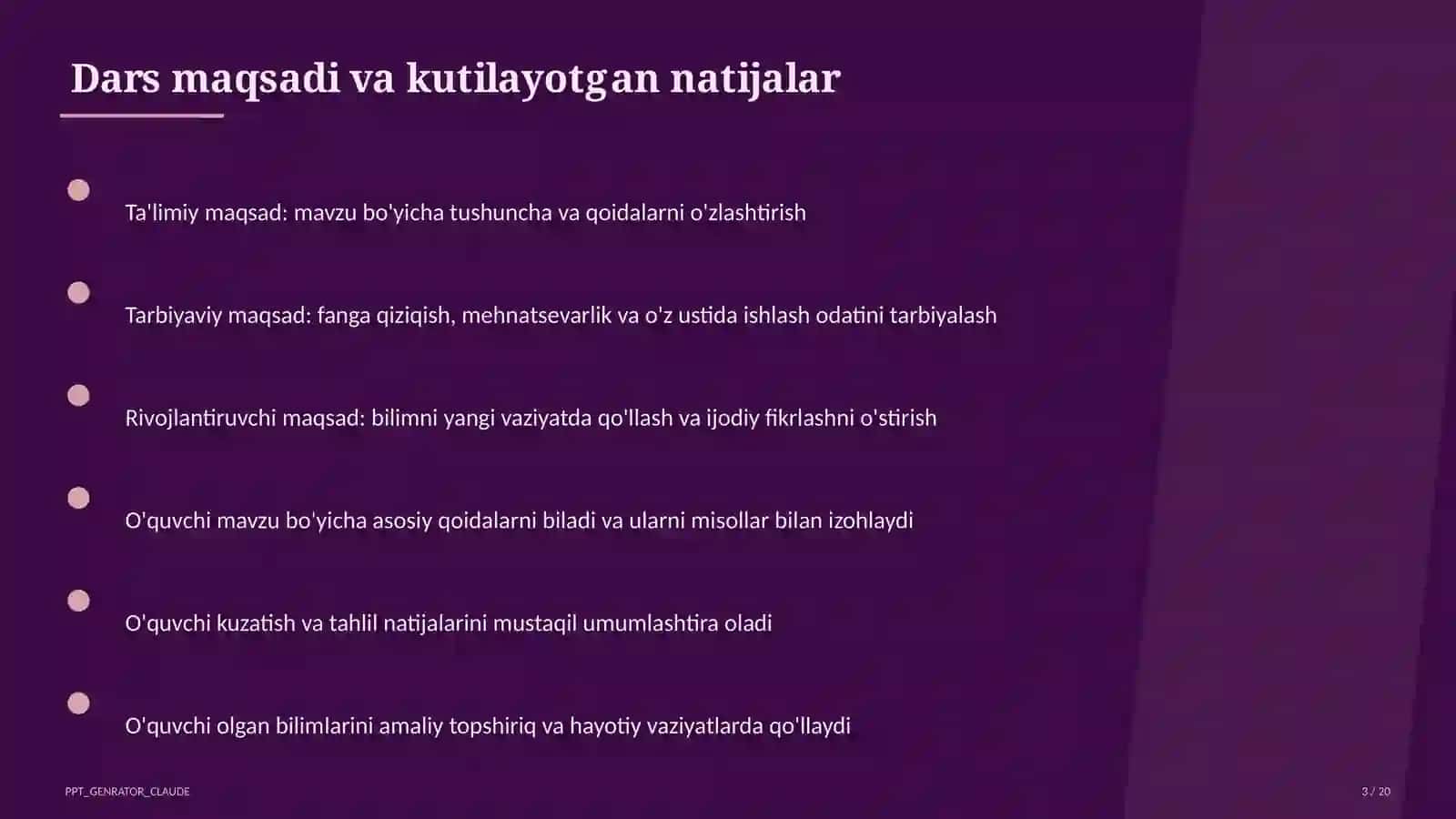 8-mart: Xalqaro xotin-qizlar kuni Sinf soati va tarbiyaviy tadbirlar (1– 11) — ochiq dars uchun Foto: Access to healthcare after the floods — DFID - UK Department for Internati (BY) Dars rejasi PPT_GENRATOR_CLAUDE 3