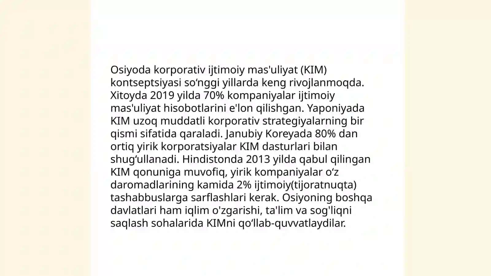 Osiyoda korporativ ijtimoiy mas'uliyat (KIM) kontseptsiyasi 3