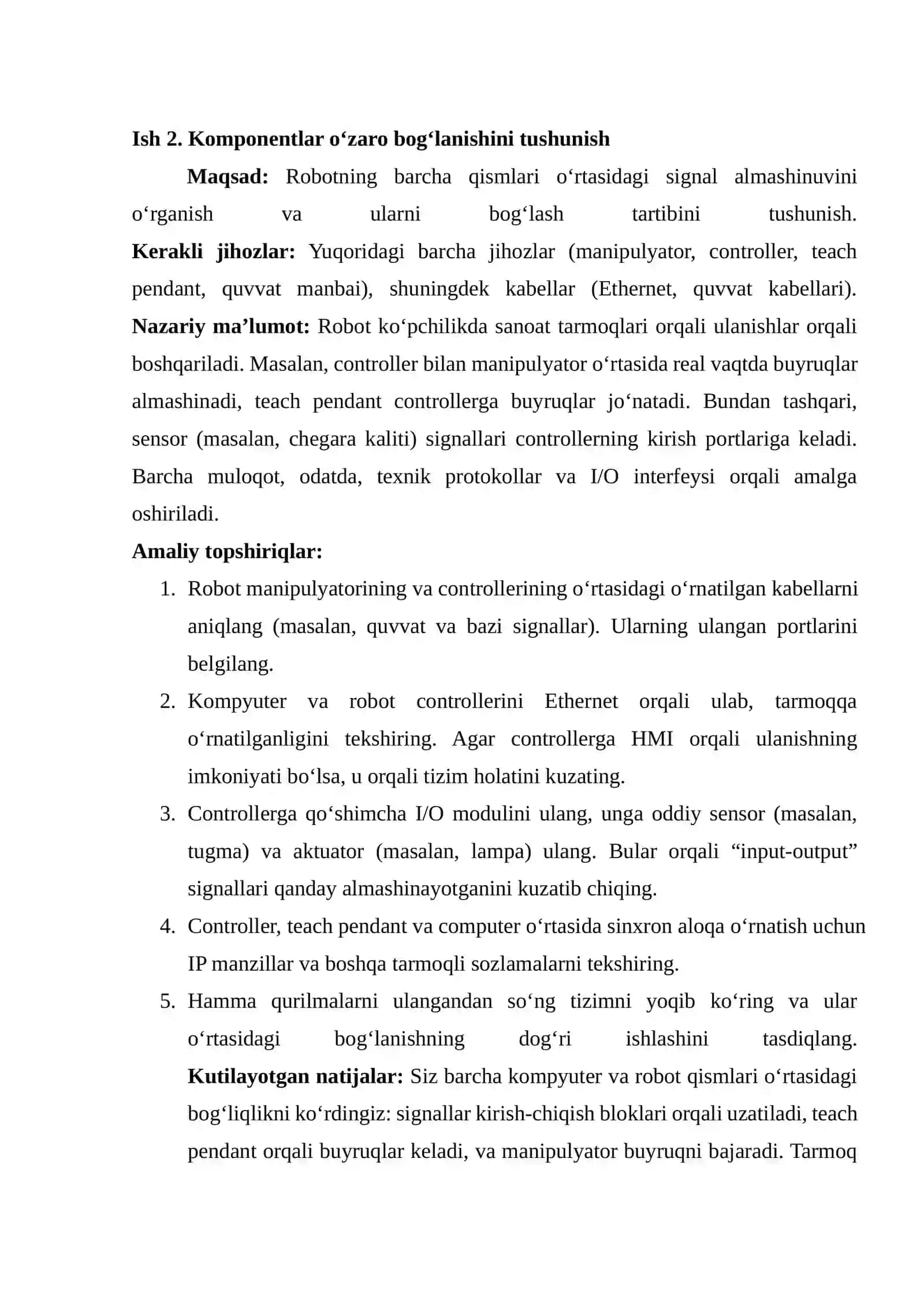 IBB robototexnik kompleksining tarkibiy qismlari bilan tanishish 3