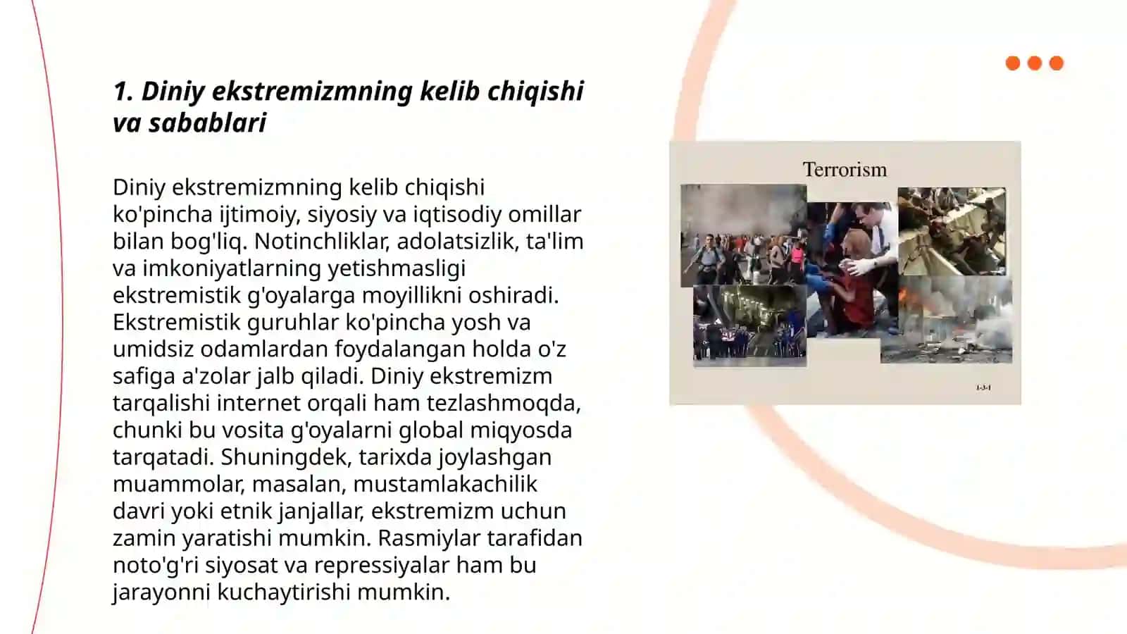 Diniy ekstrimizm va xalqaro terrorizm - yoshlar kelajagiga tahdid 3