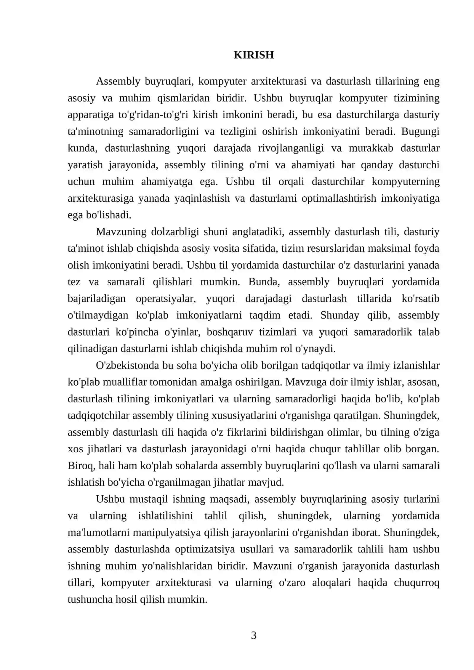 Assembly buyruqlari va ularning tahlili 3