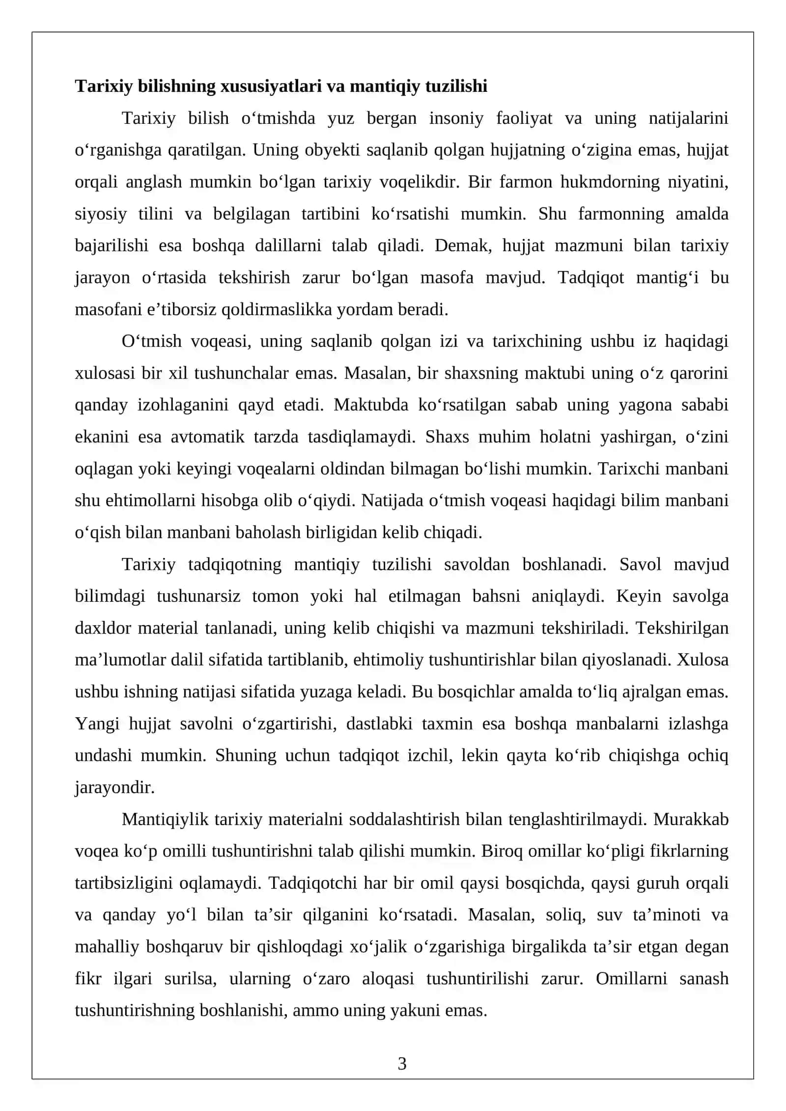 Tarixiy tadqiqot mantig‘i 3