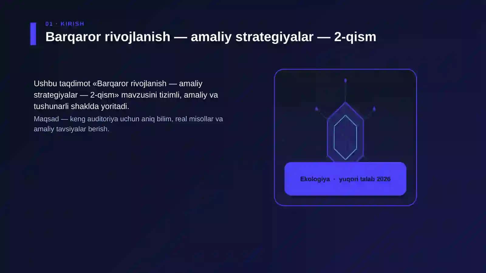 Barqaror rivojlanish — amaliy strategiyalar — 2-qism 3