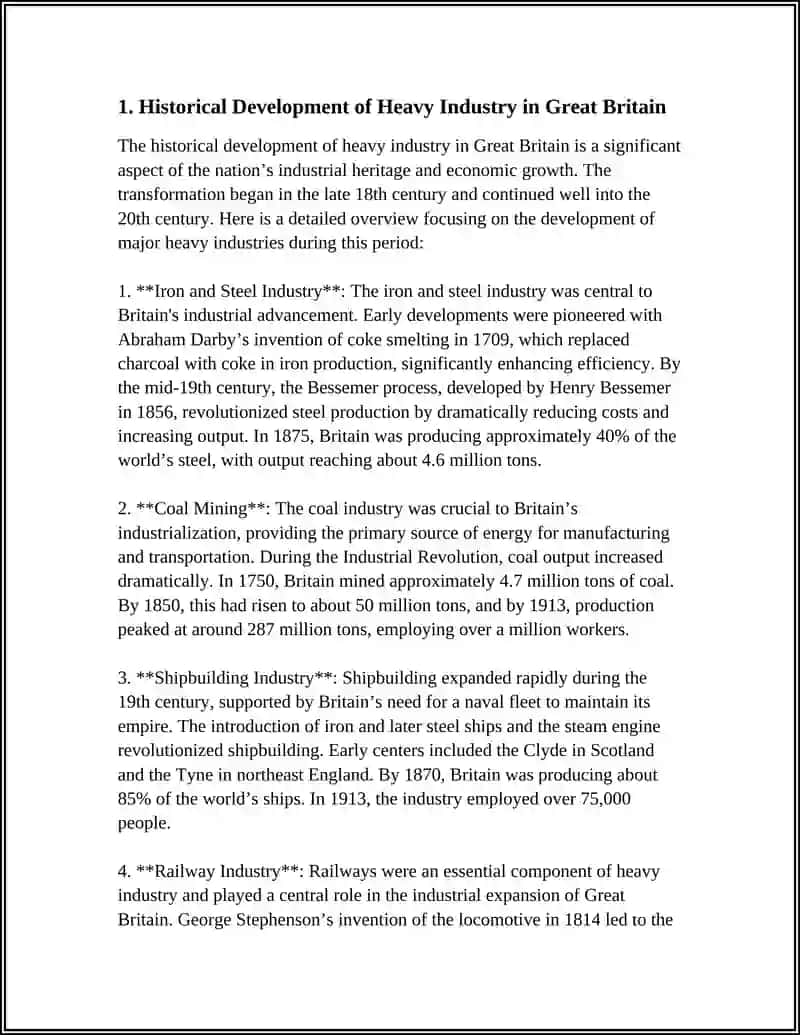 Historical Development of Heavy Industry in Great Britain 3
