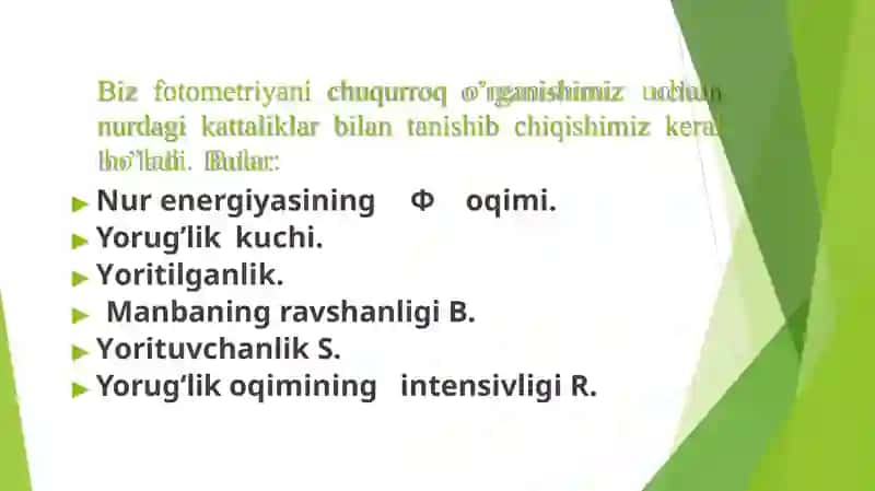 Fotometriya (Fotovametriya) 3