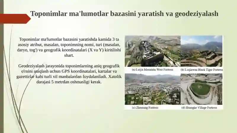 Toponimlarning fazoviy tarqalish xaritasini tuzish va tahlil qilish 3