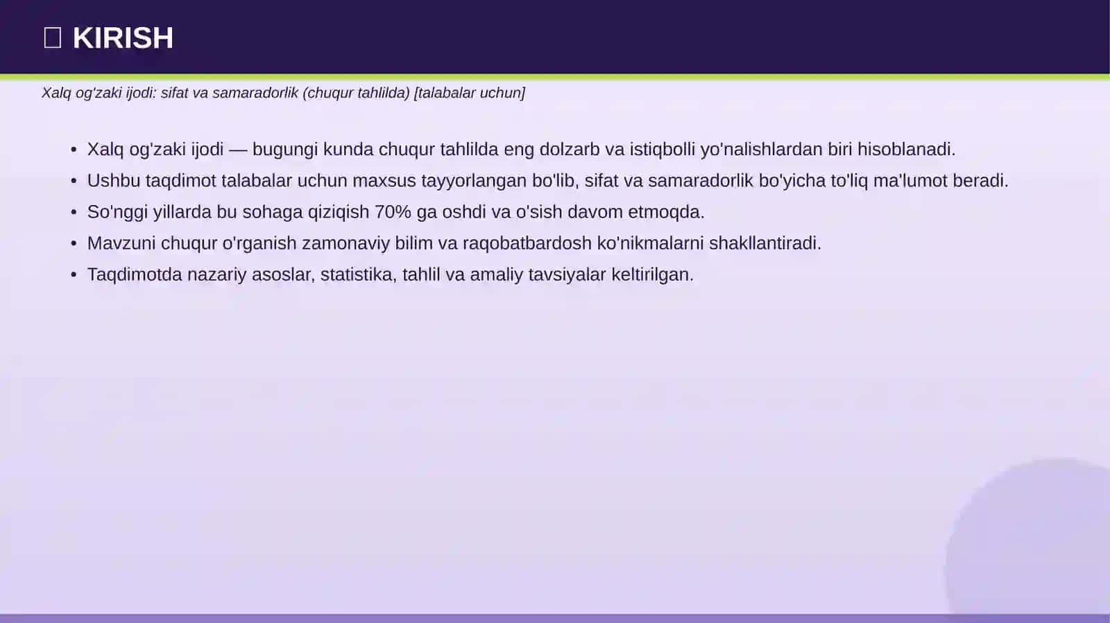 Xalq og'zaki ijodi: sifat va samaradorlik (chuqur tahlilda) 3