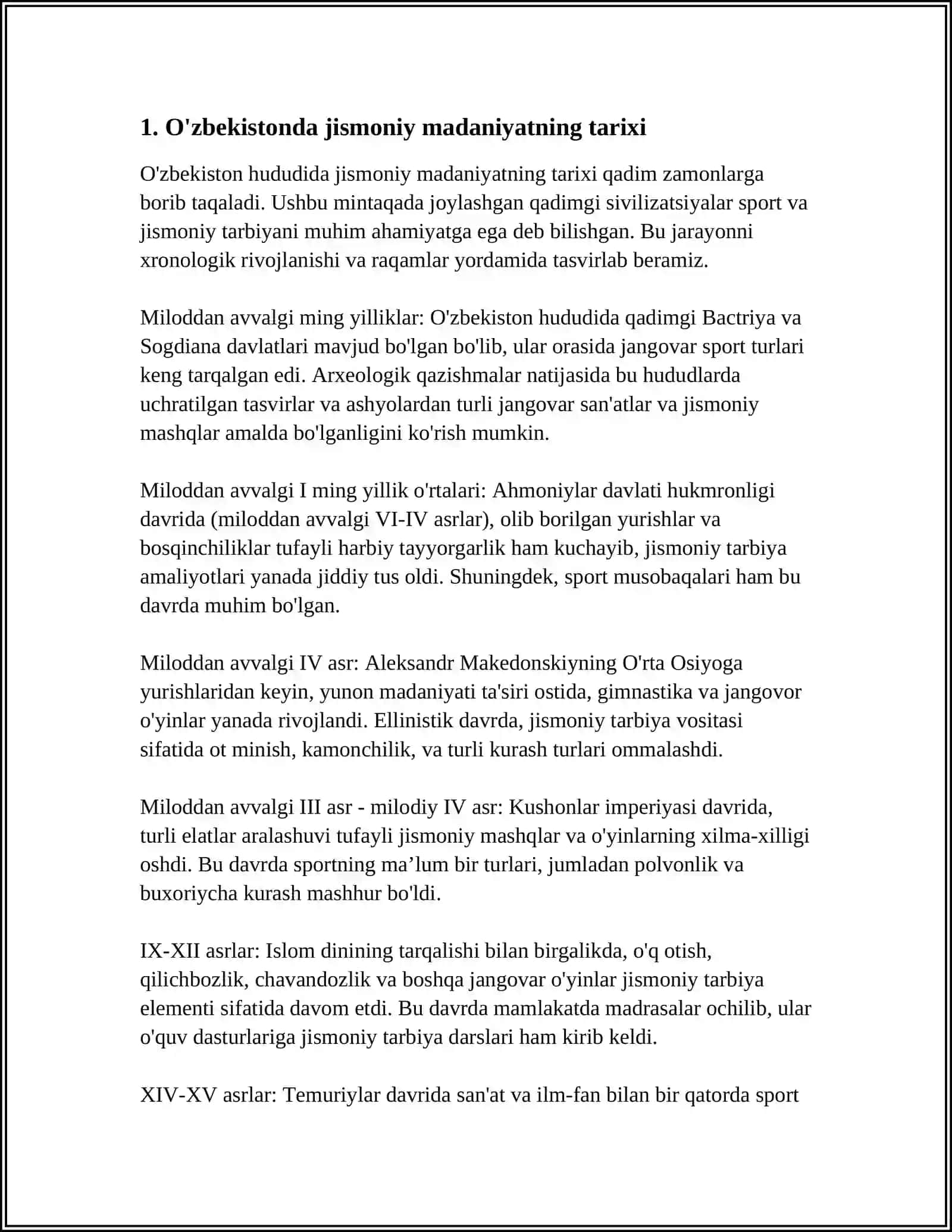 O’ZBEKISTON RESPUBLIKASIDA JISMONIY MADANIYAT TIZIMINING UMUMIY TAFSIFI 3