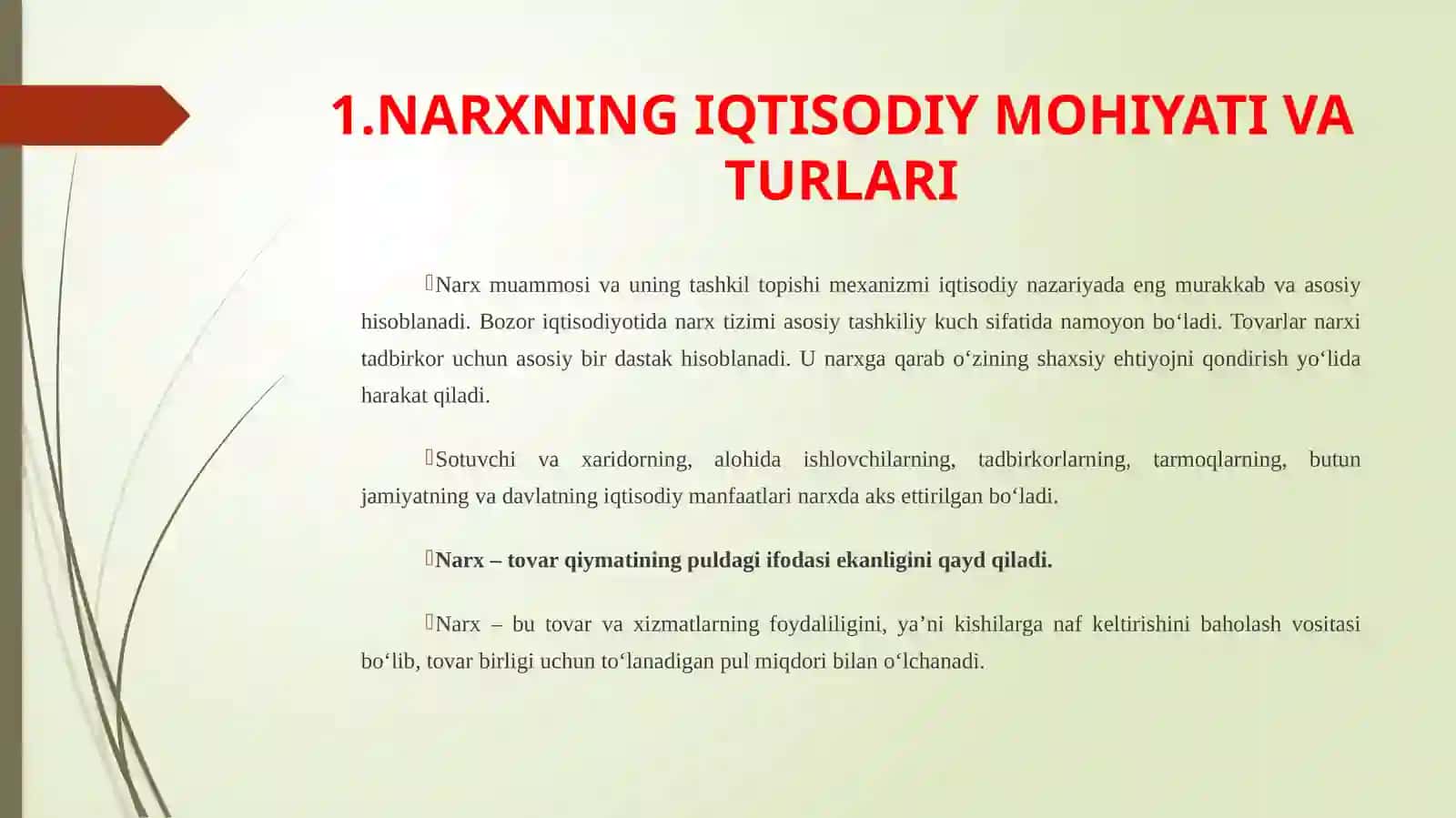 Korxona mahsulotlariga narxni shakllanishi 3