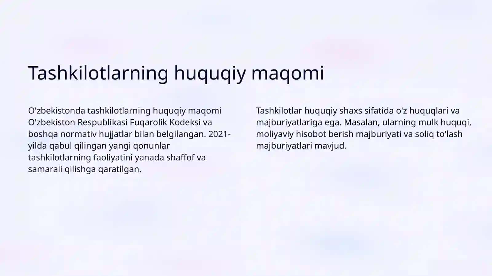 Tashkilotlarning huquqiy maqomi 3