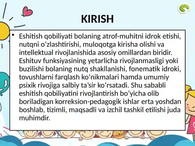 Eshitish qobiliyati rivojlantirish ustida ishlab borishning usuli 3