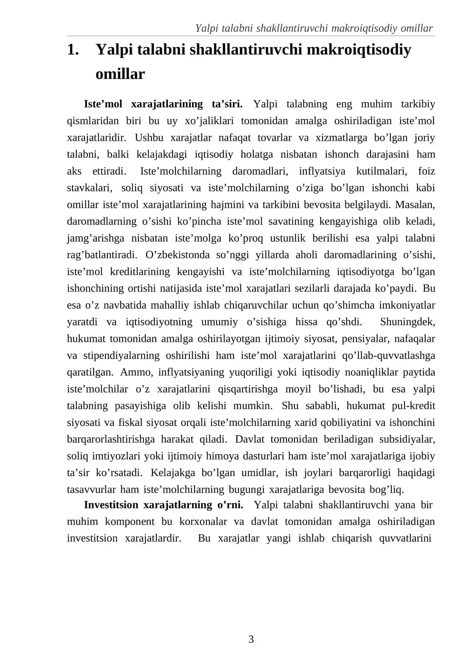 Yalpi talabni shakllantiruvchi makroiqtisodiy omillar 3