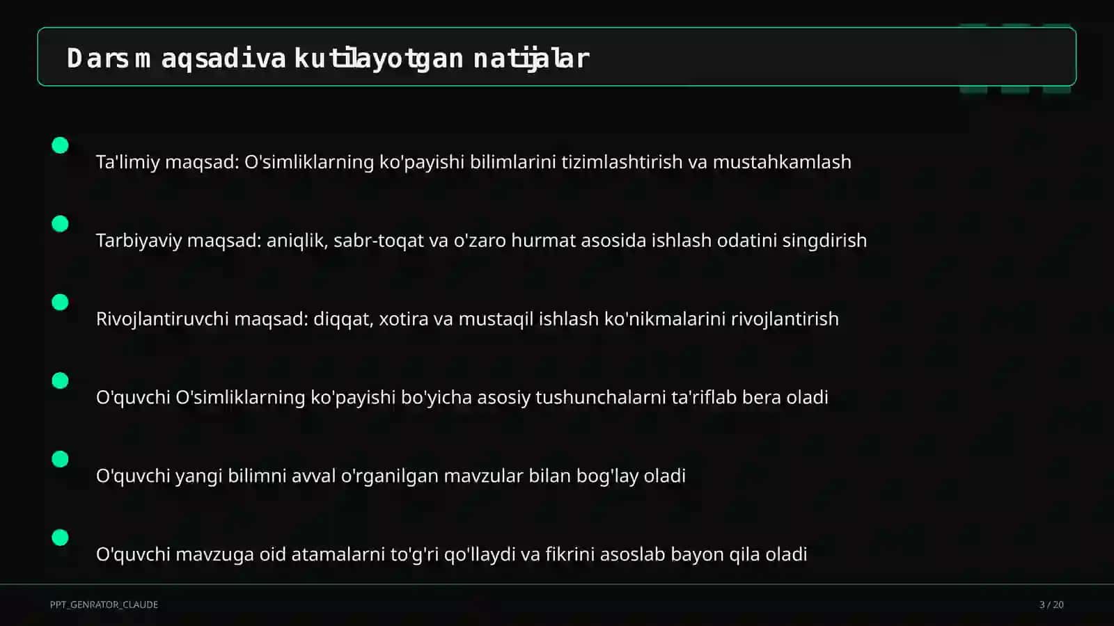 O'simliklarning ko'payishi (3-sinf) 3