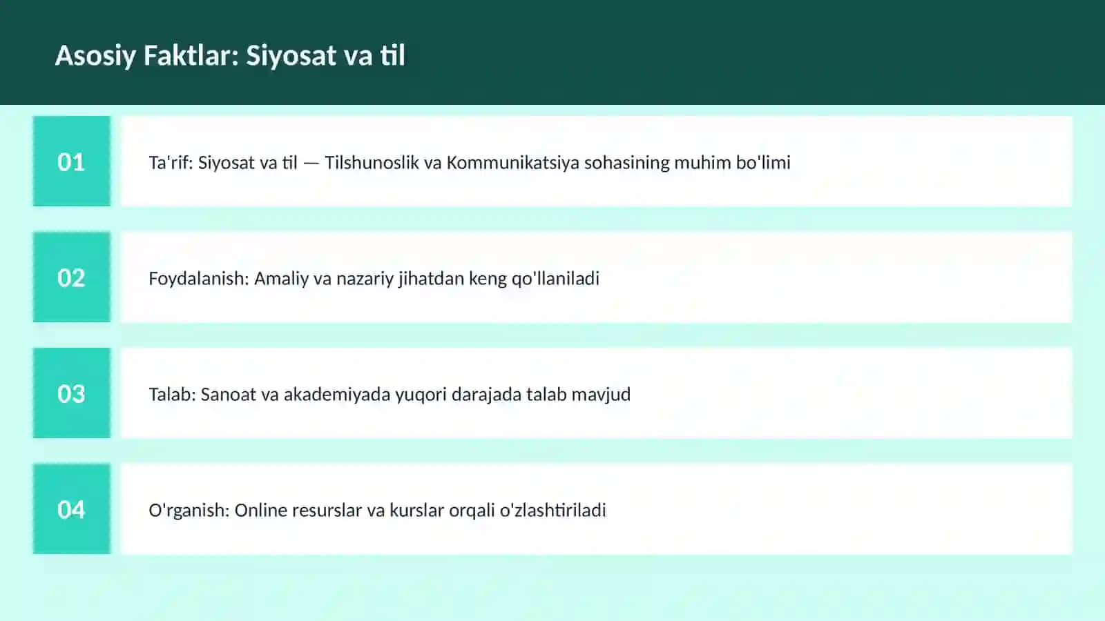 Siyosat va til 3
