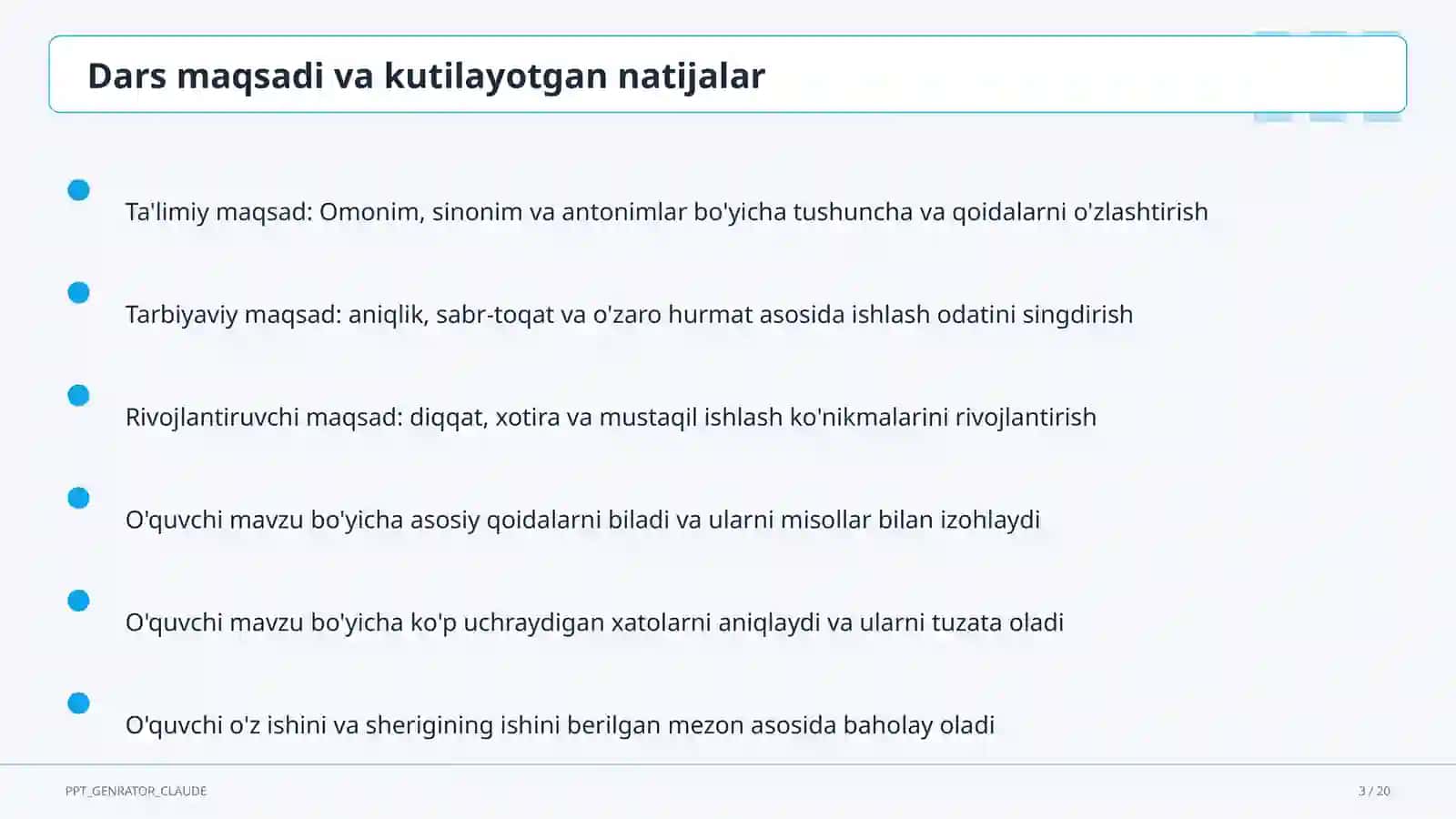 Omonim, sinonim va antonimlar (5-sinf) 3