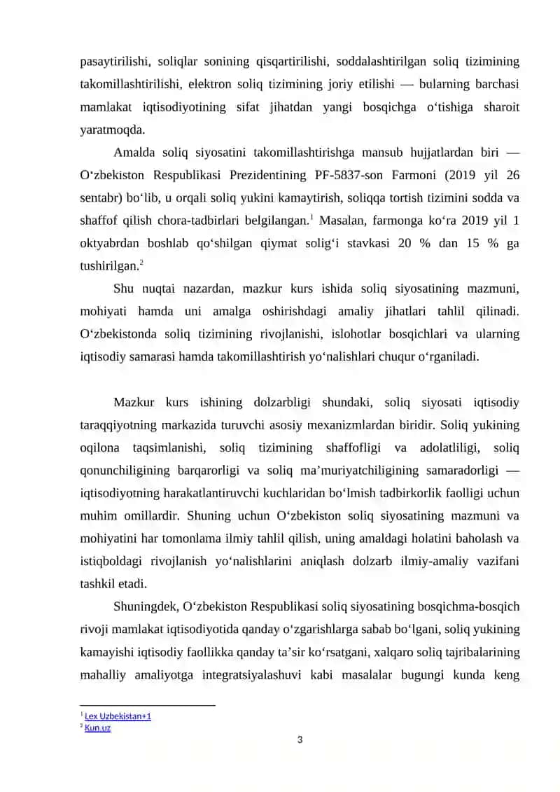 O'zbekiston Respublikasi soliq siyosati: mazmuni va mohiyati 3
