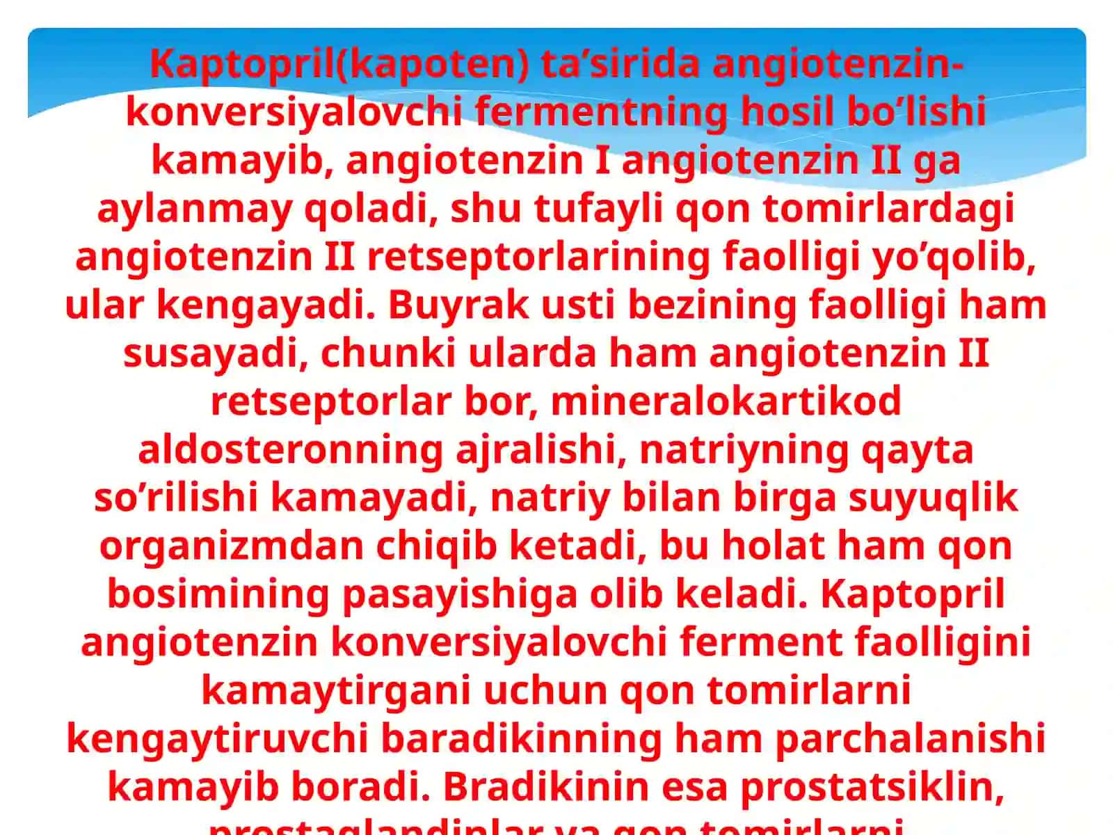 Renin-angiotenzin sistemasiga ta'sir etuvchi moddalar 3