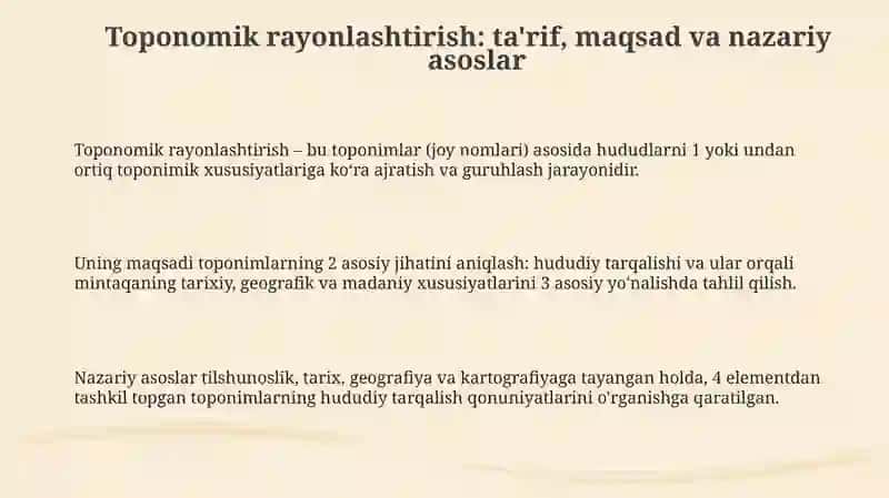 Toponimik rayonlashtirish 3