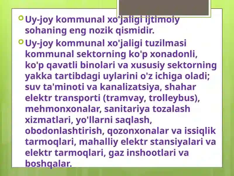 UY-JOYKOMMUNAL XО‘JALIGI TARMOG‘I IQTISODIYOTI 3