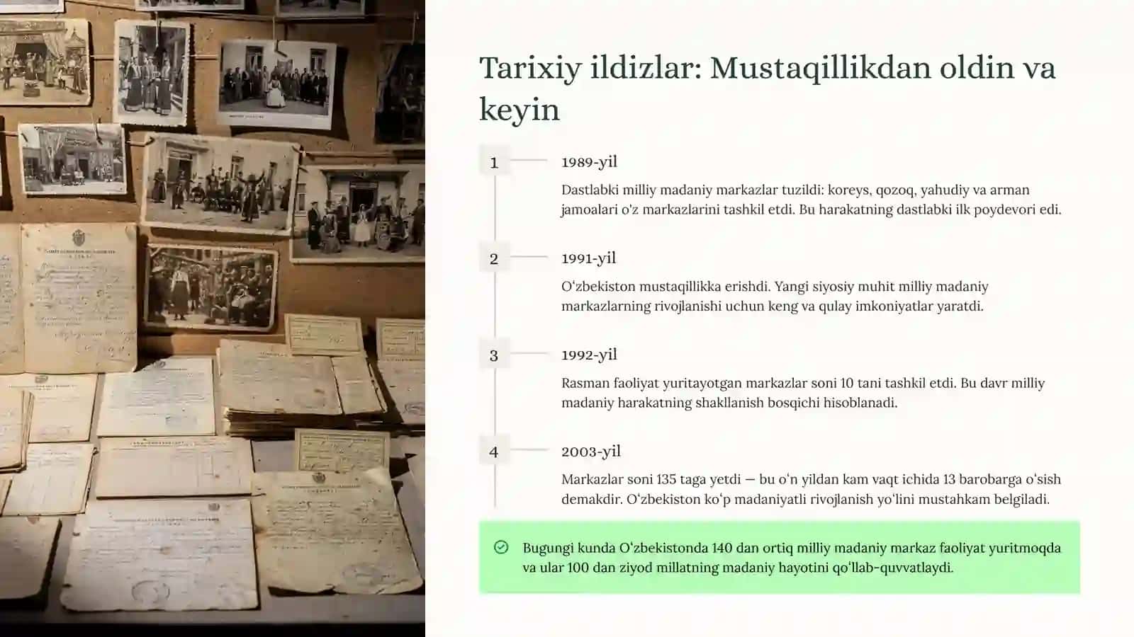 Milliy madaniy markazlar: Oʻzbekistonning boy merosivakelajagi 3