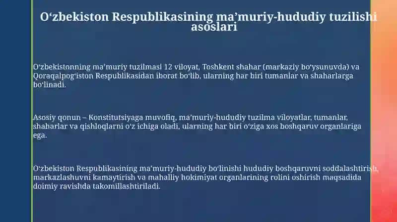 O'zbekiston Respublikasining ma'muriy-hududiy tuzilishi 3