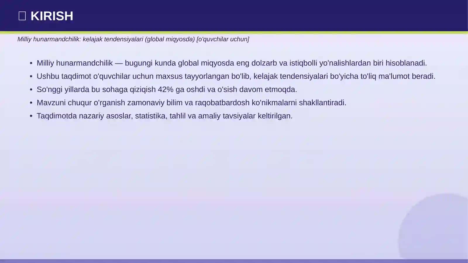 Milliy hunarmandchilik: kelajak tendensiyalari (global miqyosda) [o'quvchilar uchun] 3
