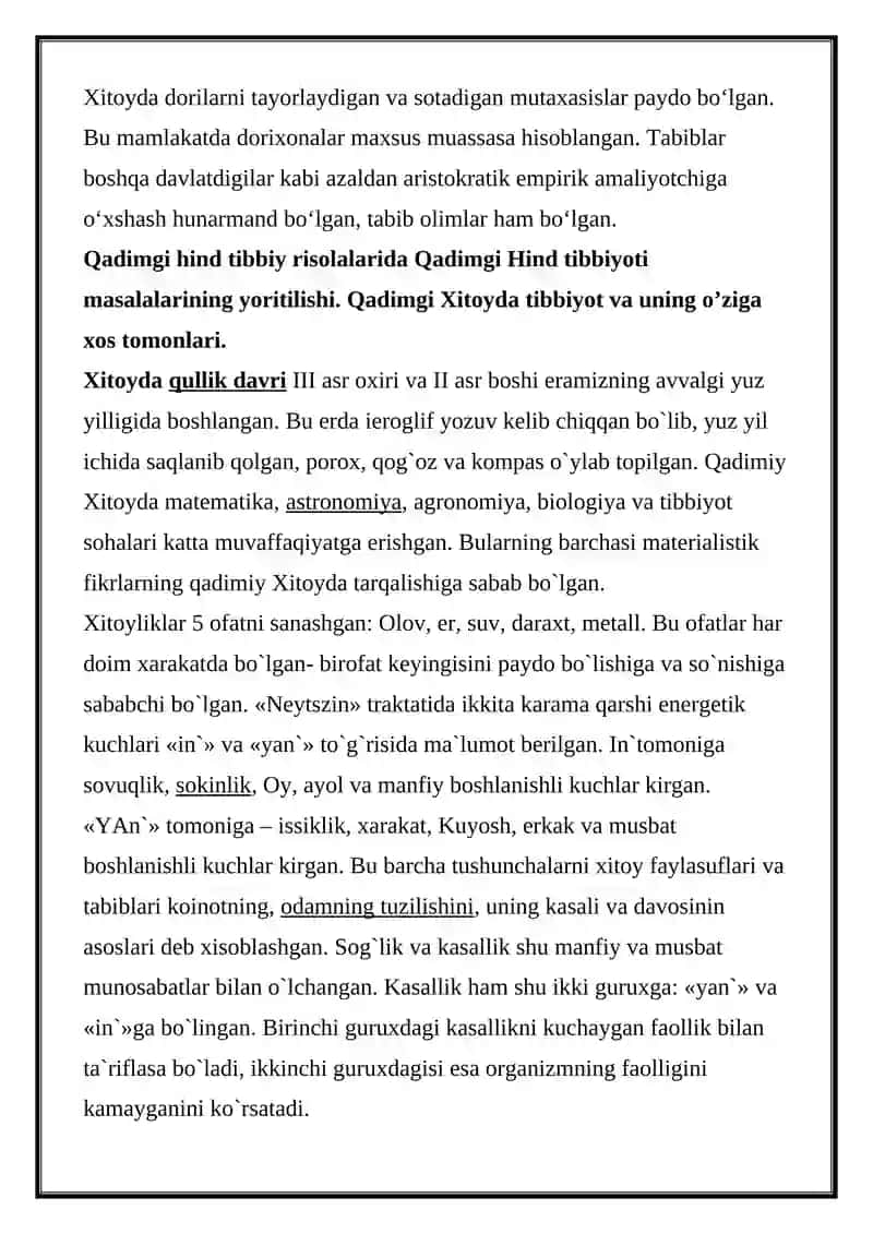 Qadimgi Xitoyda Tibbiyot va Uning Oʻziga Hos Tomonlari 3