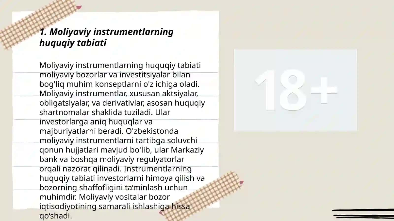 BHXS 39 "Molitaviy instrumentlarni tan olish va baholash" standartini mohiyati 3