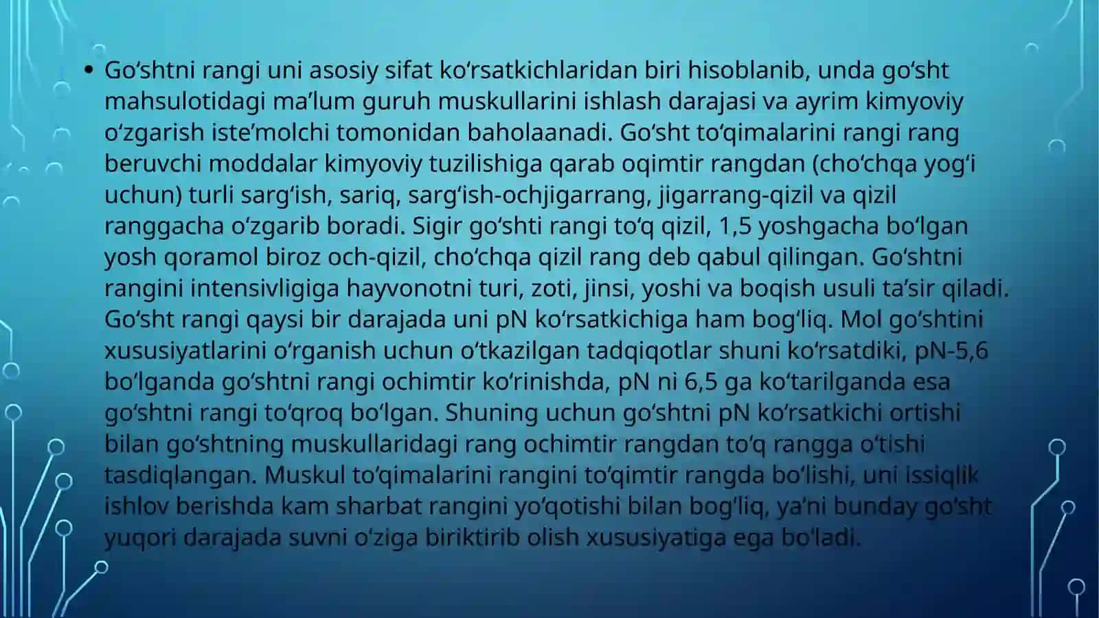 Go‘shtning asosiy sifat ko‘rsatkichlari 3